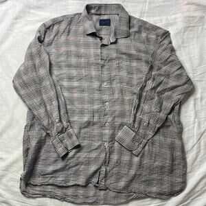 Calder Carmel White Brown Checkered Plaid Button Shirt Sz XXL Ltd Edition 1/150